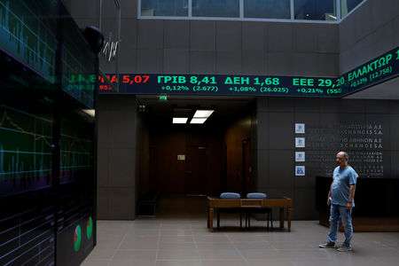 Greece stocks higher at close of trade; Athens General Composite up 0.34%